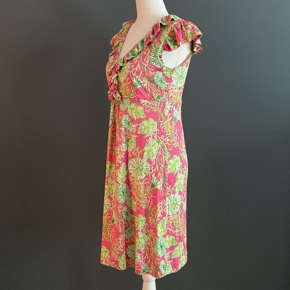 NWOT Lilly Pulitzer tropical flowers silk sun dress - Picture 4 of 12